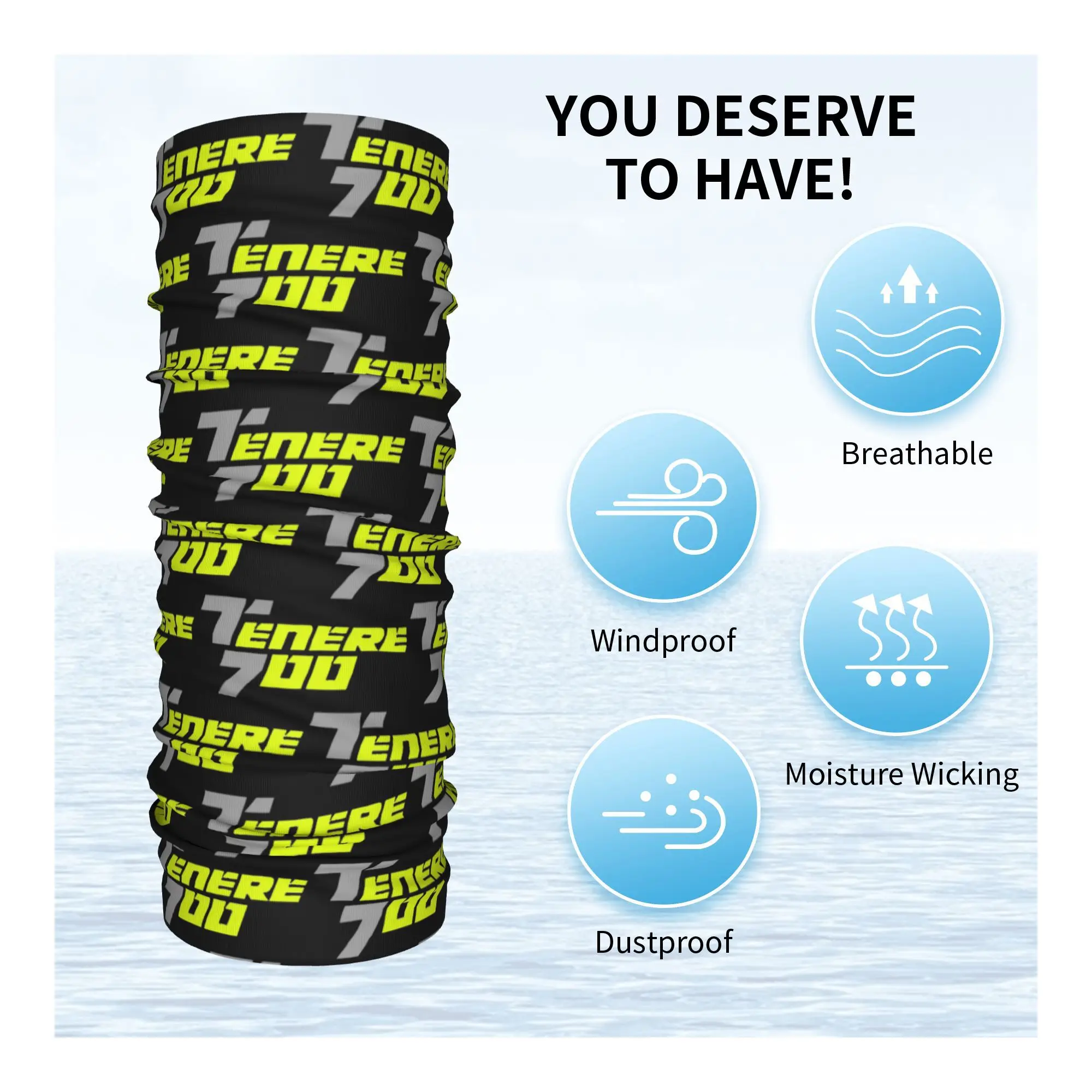 Super Tenere Adventure Bandana Ghetta per il collo Stampata Maschera avvolgente Sciarpa Multifunzione Maschera per il viso Ciclismo Unisex Adulto Traspirante