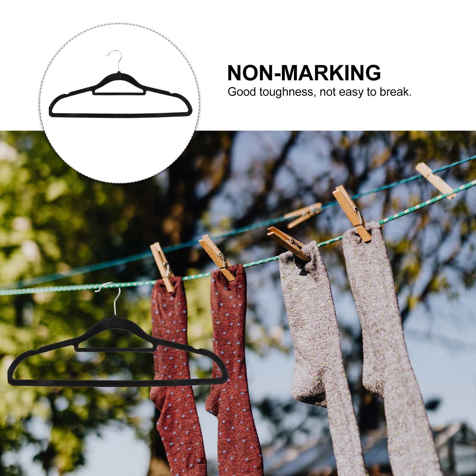 

10Pcs Flocked Anti- Clothes Rack Hangers With Velvet For Closet Organization