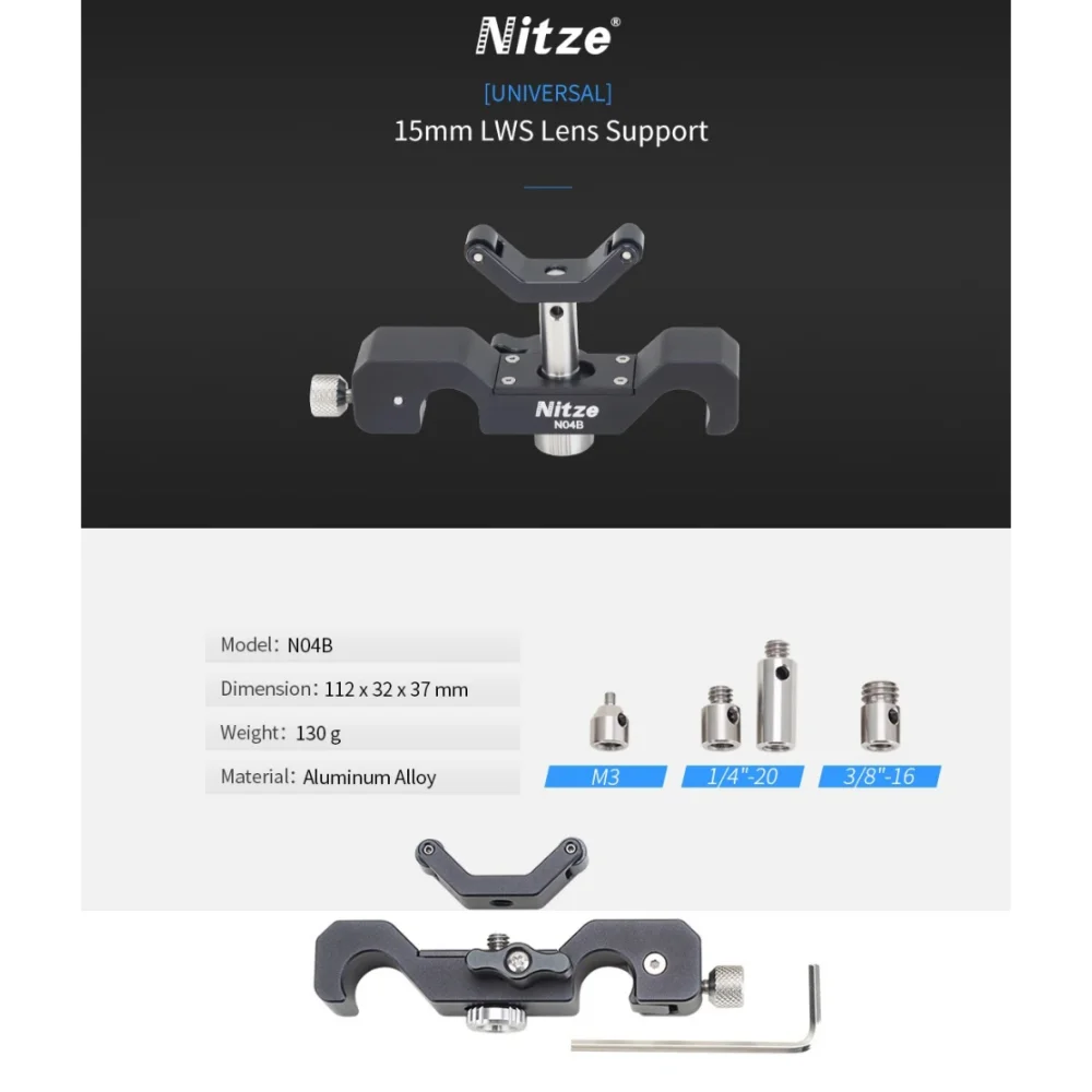 

NITZE 15MM LWS LENS SUPPORT with Different Length for Attaching Lenses Feature Different Threaded Holes