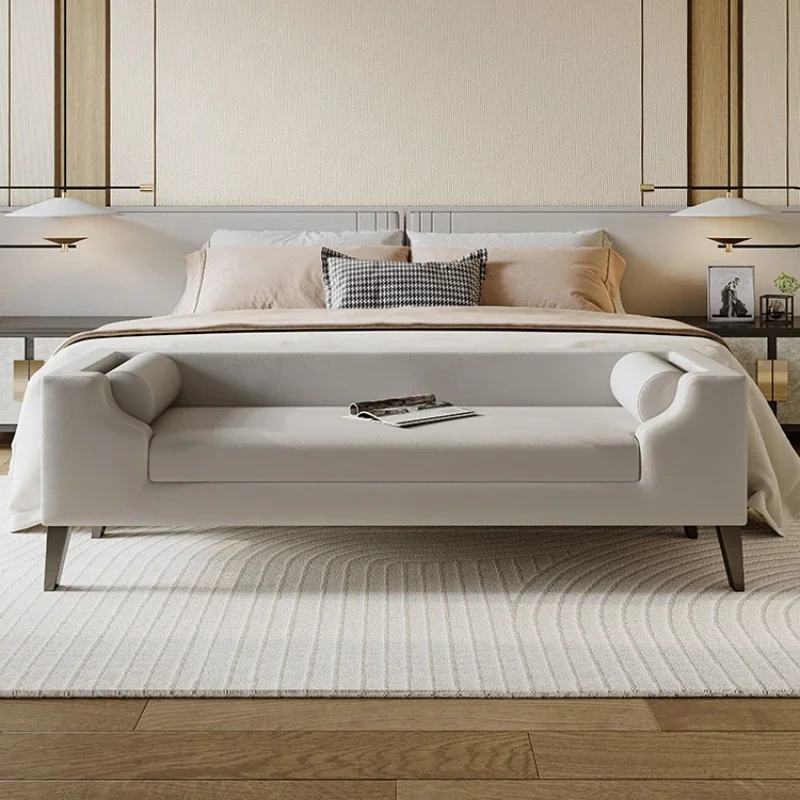 

American bedroom end stool simple fabric bedside stool bed sofa bed changing room long sofa stool