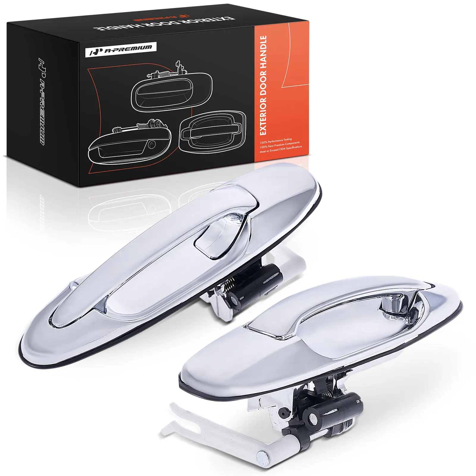 A-Premium 2Pcs Rear Side Exterior Door Handle Chrome for Toyota Tundra 2004-2006 Sequoia 2001-2007