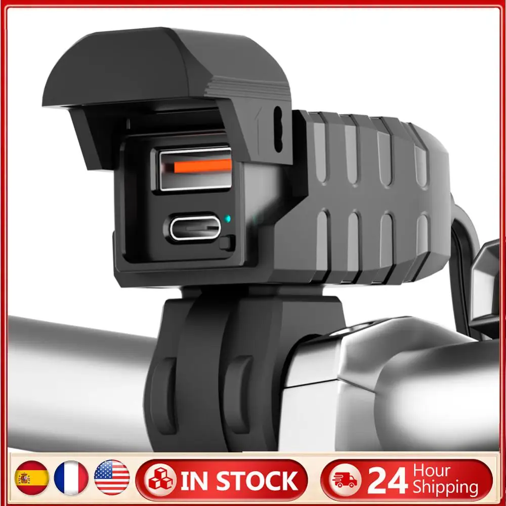 

PD QC3.0 Motorcycle USB Charger 12V Handlebar Quick Charger Adapter Waterproof Motorcycle Accessories for All Phone Tablet GPS