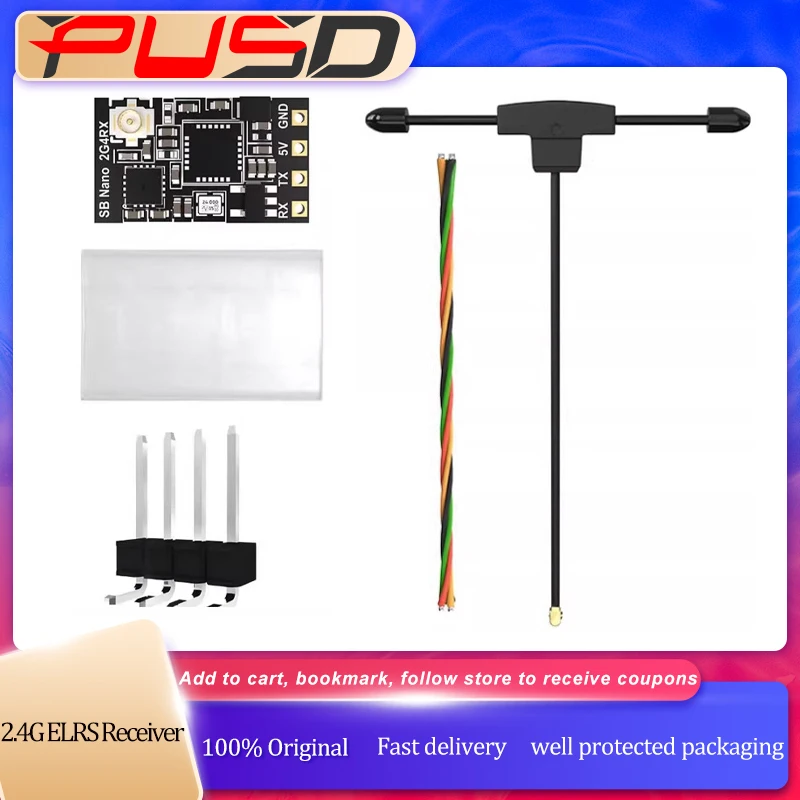 

Приемник SpeedyBee Nano ELRS 2,4G ExpressLRS 100 МВт TCXO Стабильный сигнал для FPV Дрон для фристайла дальнего действия DIY Аксессуары