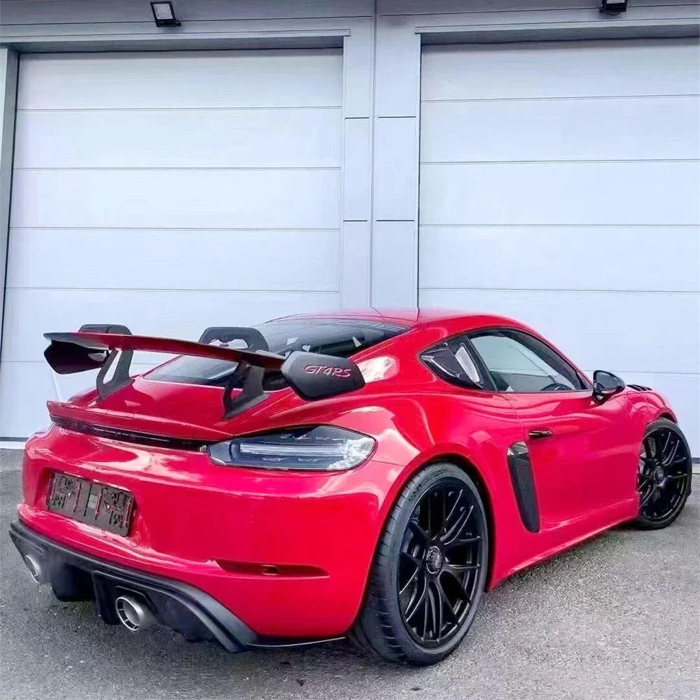 Carbon Fiber Rear Trunk Boot Tail Spoiler Double-Deck Wing Lip for Porsche Cayman 718 987 997 998 981 911 Boxster GT4