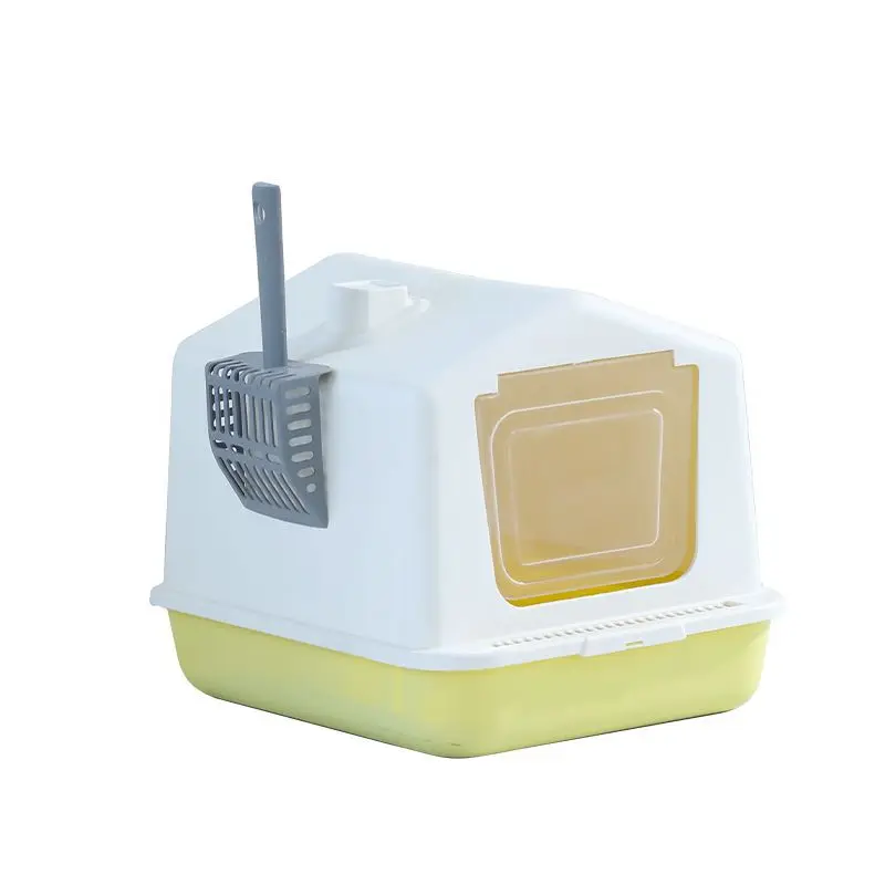 Caja de arena grande para gatos con tapa abatible antisalpicaduras