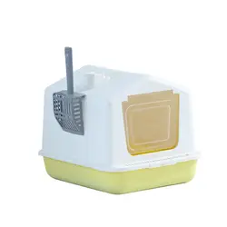 Caja de arena grande para gatos con tapa abatible antisalpicaduras