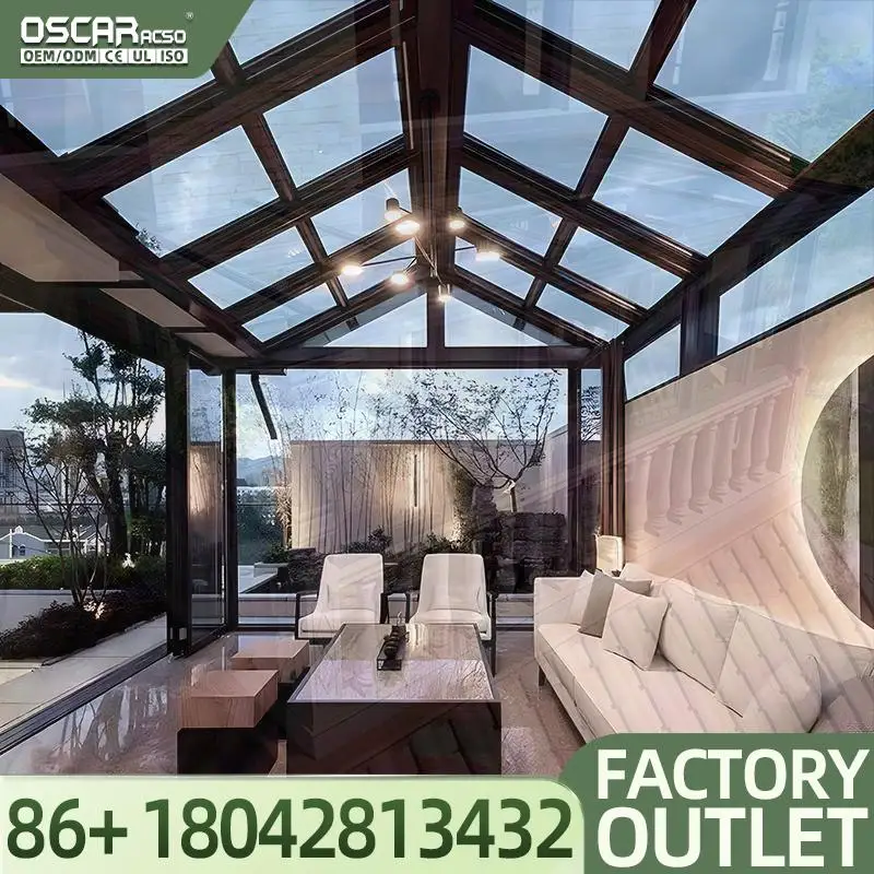 Easily Installed Outdoor Patio Glass Sun Shelter and Prefab Sun Enclosure for Backyard Balcony Garden sunroom