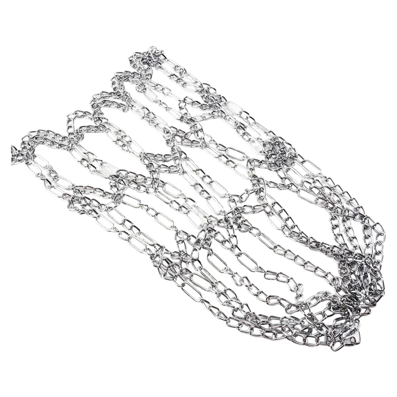 YHOLI-Sport Rede de basquete com corrente de ferro ao ar livre 12 laços Rede de substituição de gol de basquete resistente padrão