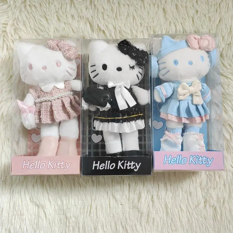 16cm Sanrios Hello Kitty Long Legs Plush Keychain Anime Toys Doll Pendant Key Chain Plushier Keyring Charm Accessories Gifts