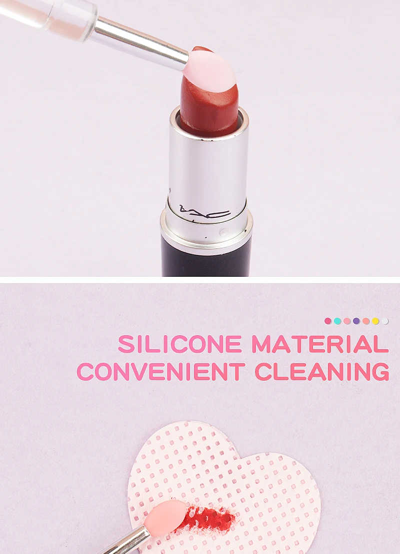 5 stücke klare Silikon Lippen bürste mit Abdeckung Concealer Pinsel wie Fingers pitzen q weiche Lippenstift Make-up Pinsel runden Kopf nicht gebrochen – Detail 6