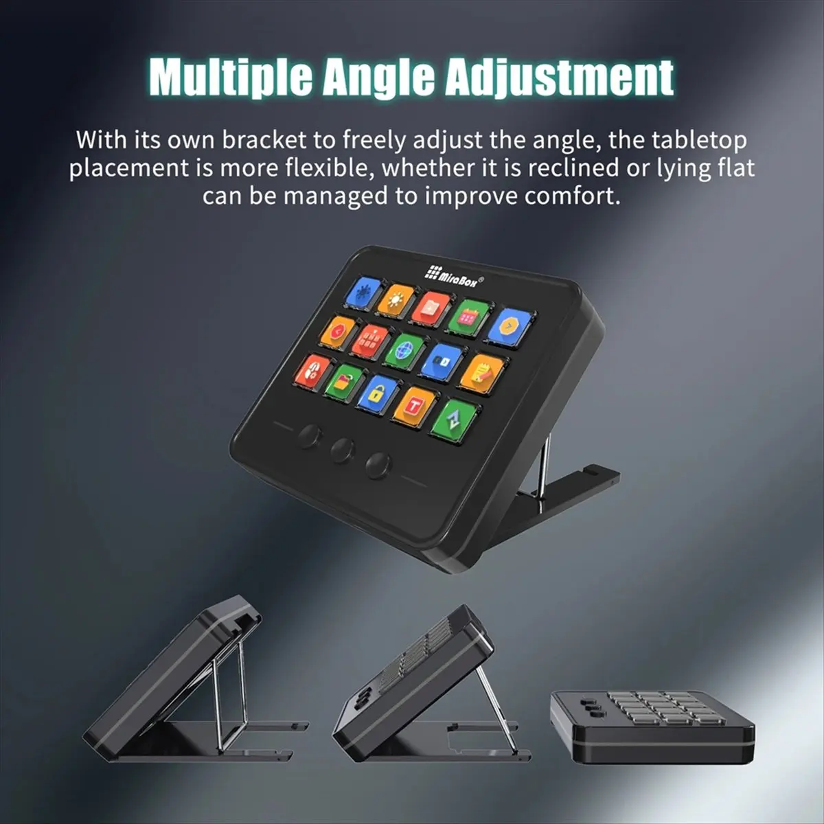 T845C Tools- V2.0 Keyboard 18Keys Visual DIY Macro Buttons Desktop Keyboard Adjustable Console Stand Touch HA