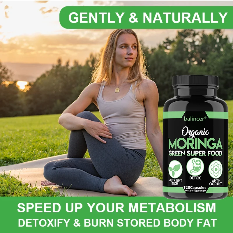 Moringa Capsules - Helps with Healthy Circulation of The Eyes, Brain and Digestive System, Fights Fatigue, and Improves Immunity