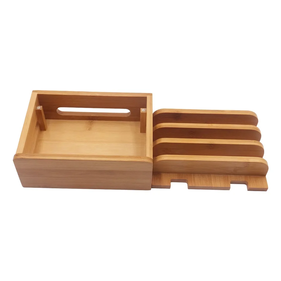 Bambushalter für iPhone, Ständer für Samsung, Handykabel, Ladestation, Docks, Organizer für Smartphones und Tablets, USB-Ladegerät – Detail 11