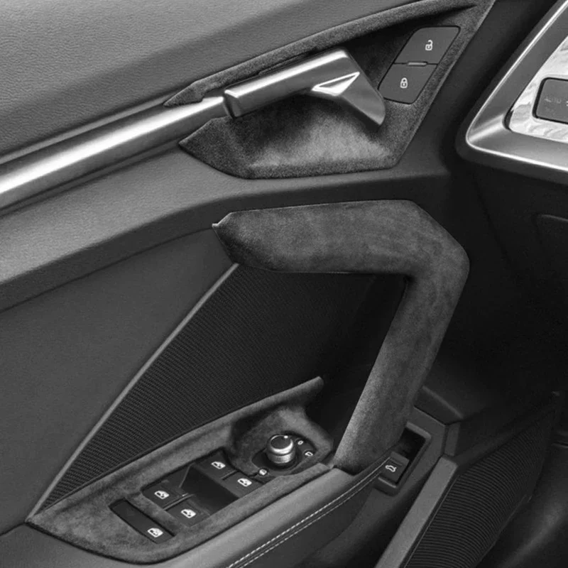 

Italian Suede Overlays Interior for Audi A3 S3 2021 2022 2023 2024 2025 Dash Center Console Door Steering Wheel Gear Shift Panel