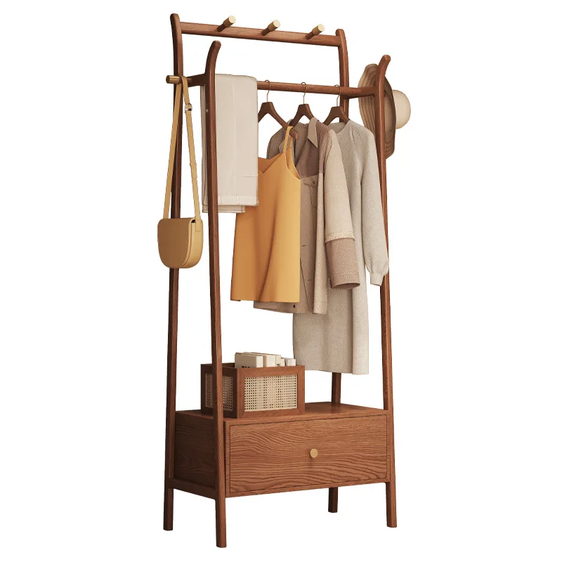

Multifunctional and simple new Chinese wood solid wood living room coat rack hanger floor bedroom