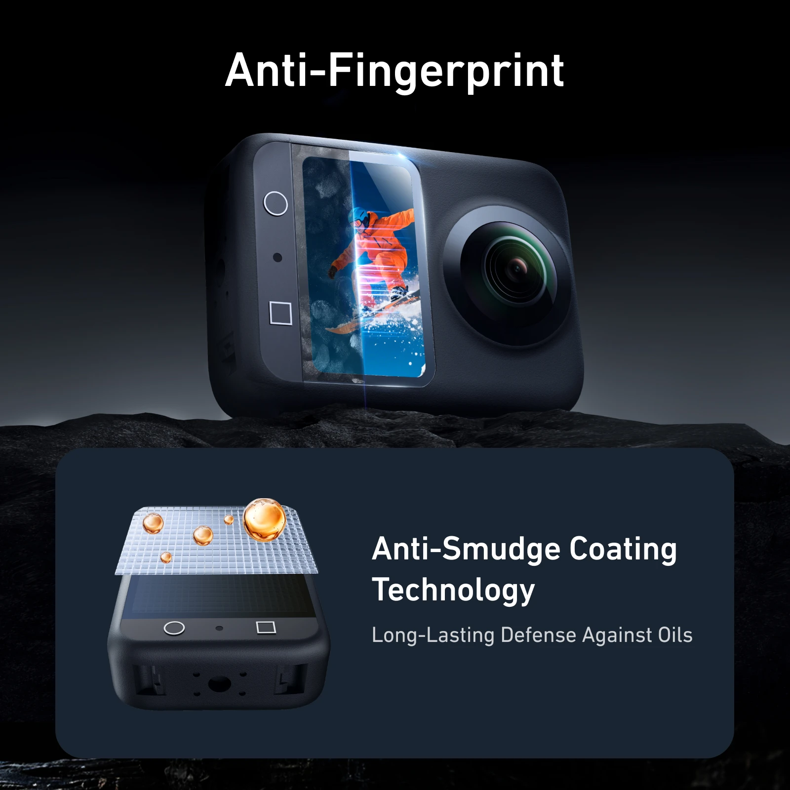 واقي شاشة من الزجاج المقسى من TELESIN لـ DJI OSMO 360 حماية العدسة طبقة حماية عالية الدقة لملحقات DJI OSMO 360