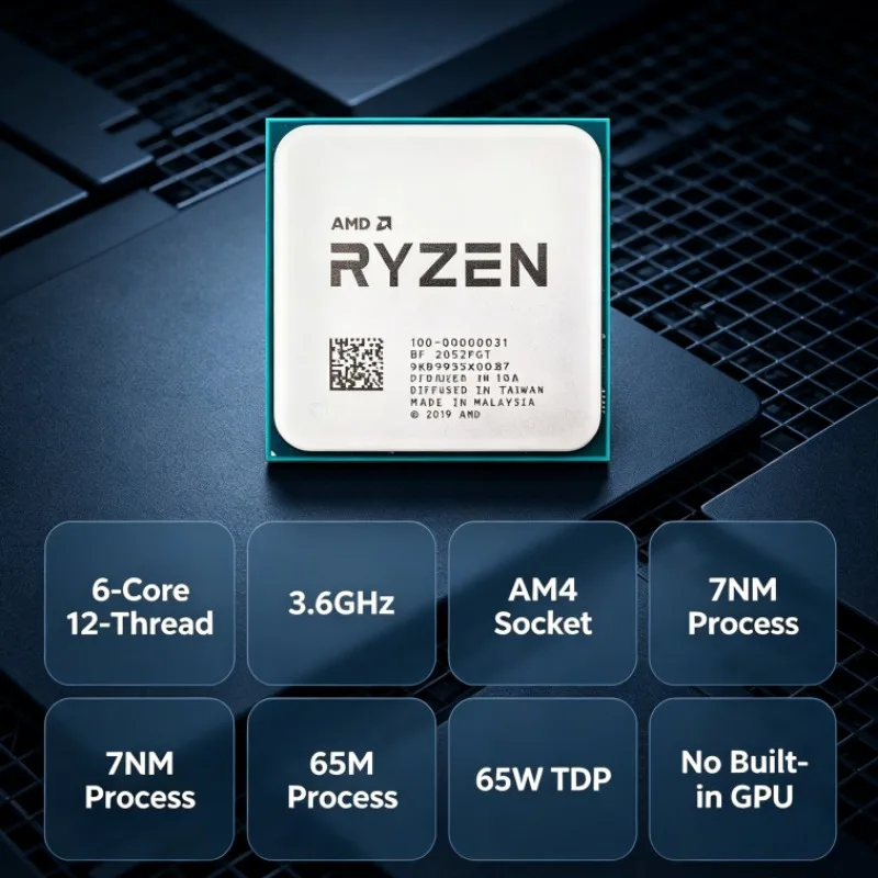 Processeur AMD Ryzen 5 3600, PCIe 4.0, prise en charge DDR4, 6 cœurs, 12 threads, 3,6 GHz, AM4, 7 nm, CPU de jeu pour ordinateur de bureau