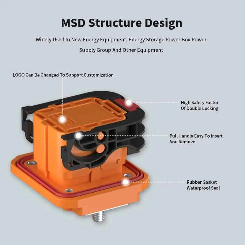 350A MSD Manual Maintenance Switch Plug Socket Adapter High Current for Energy Storage Equipment of New Energy Electric Vehicle