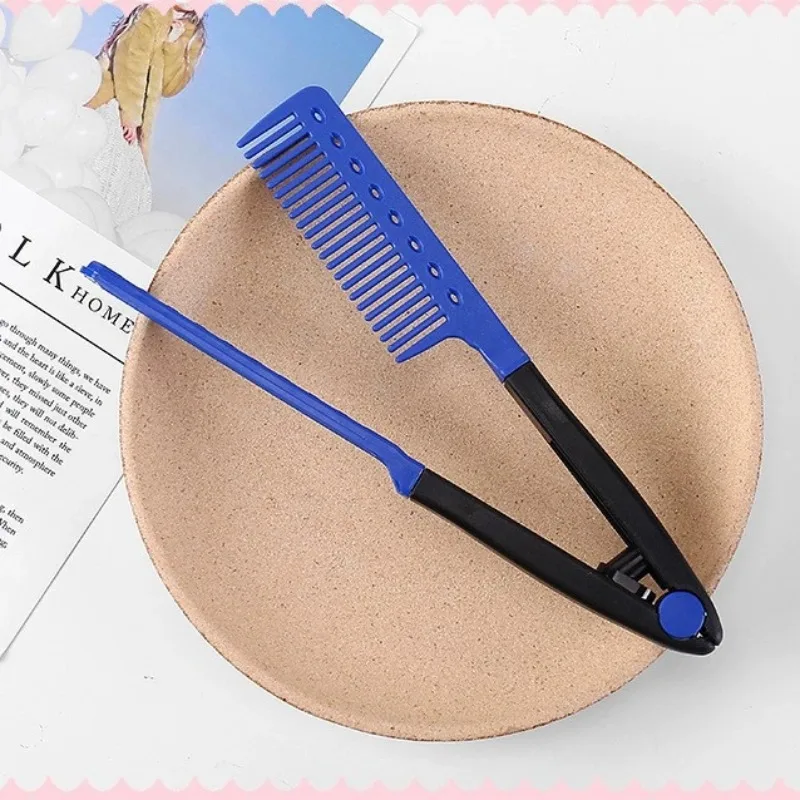 فرشاة شعر مستقيمة، مكواة فرد الشعر على شكل حرف V، لفرد الشعر، مناسبة لصالونات الشعر، خاصة للشعر المستعار الحقيقي