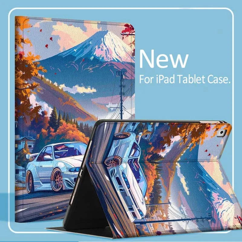 Anime car illustration Tablet Case For iPad Pro Air Mini 1 2 3 4 5 6 7 7th 8th 9th 10th 11th 10.2 9.7 10.5 10.9 11 2024 2025