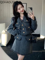 Sets for Women 2 Pieces Autumer Elegant Temperament Tassel Short Coat High Waist Half Skirt Two Piece Set Korean Fashion Outfit