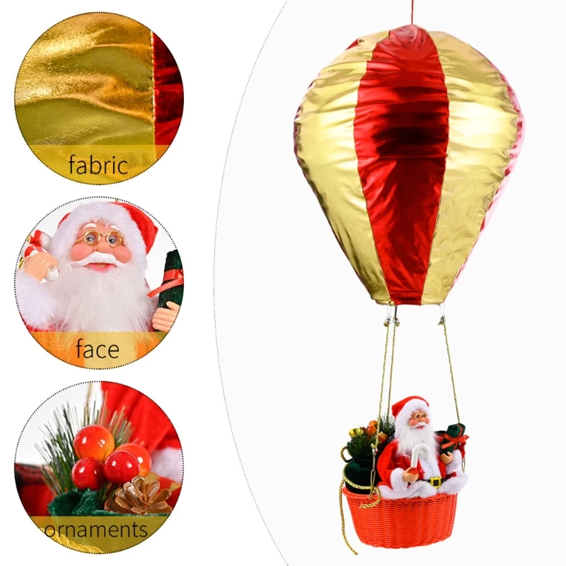 Santa Hot Air Balloon Xmas Mall Suspended Ceiling Decoration Supplies for Birthday Party Home Festival Ornament Drop Shipping