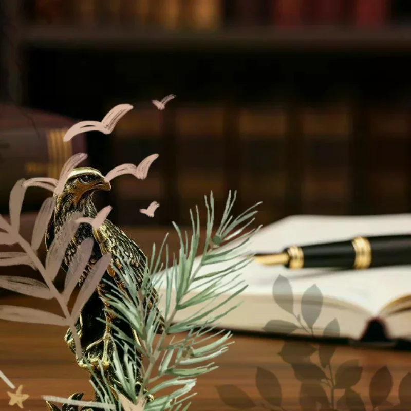 Vintage Alloy Eagle Statue With Exquisite Carved Details: Antique Finish Home Office Decor Gifts