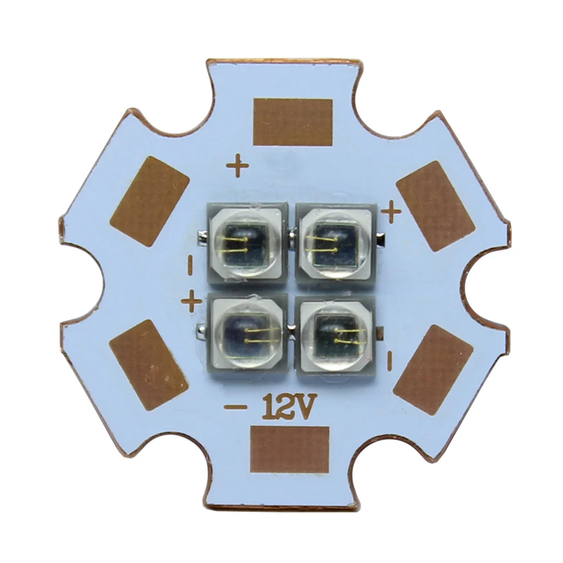 10W-12W EverLight 3535 4Chips 4-LEDs 3V6V12V Infrared IR 850nm 940nm 730nm High Power LED Emitter Diode with 20mm Copper PCB