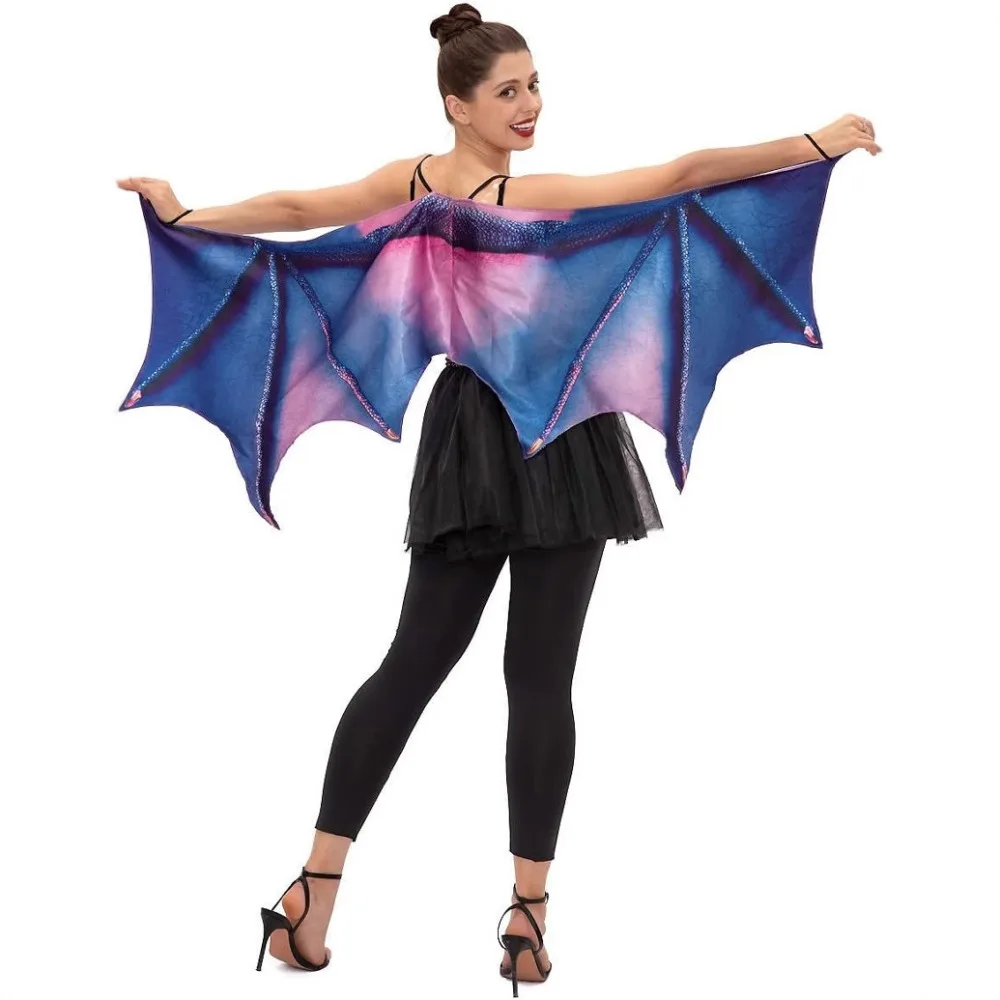 2025 Carnaval Adulto Halloween Mujer Alas de cuerno de dragón Verde Púrpura Accesorios de cosplay para fiesta