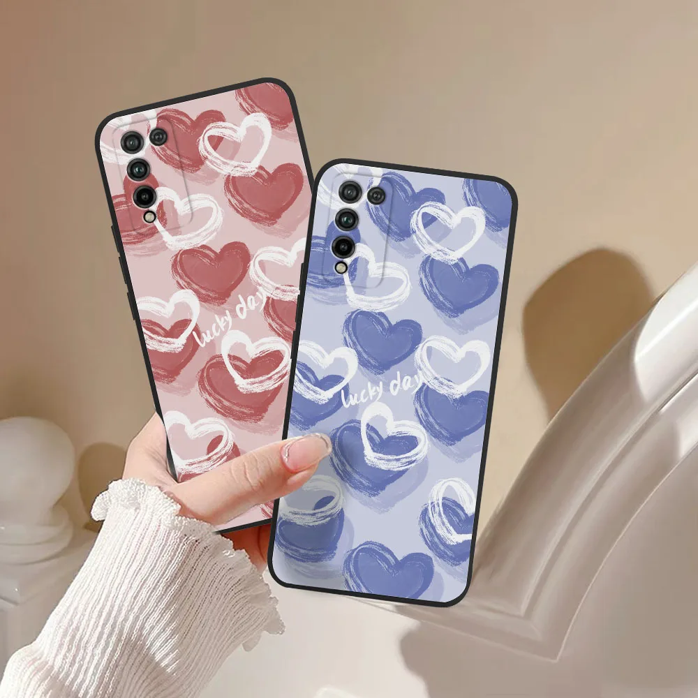 For Honor 10X Lite Case Cover Silicone Cute Love Back Cases for Huawei Honor 10X Lite Case TPU Phone Fundas Honor10X 10 X Lite