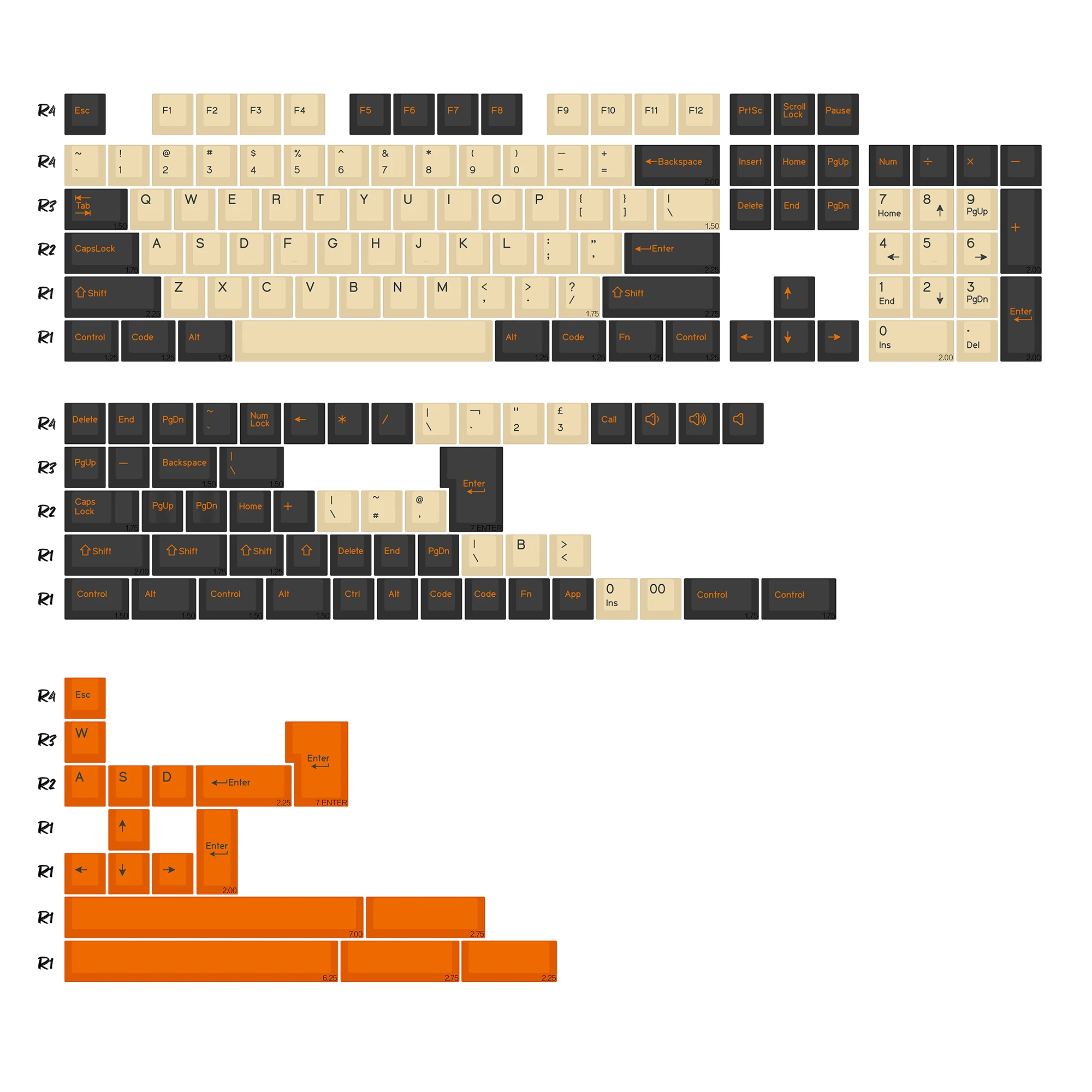 KBDiy 174 toetsen Retro GMK Botanische PBT Keycap ISO Double Shot Cherry Profile Key Caps voor MX Switches Gaming Mechanisch toetsenbord