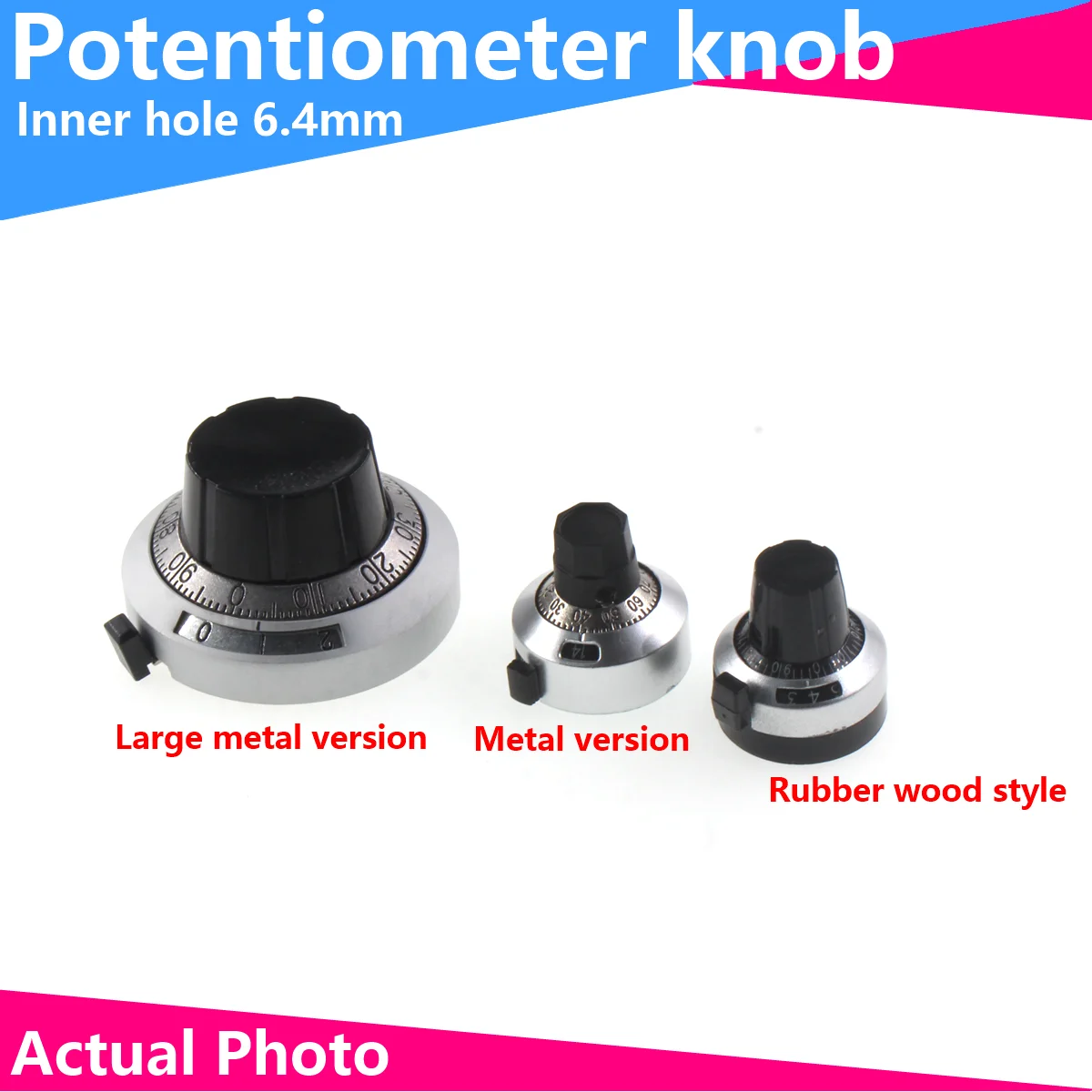 

Multiturn wire-wound potentiometer knob XSN H-23-6A 4/6.35/6.4 Counting scale B2WXD3 3590S