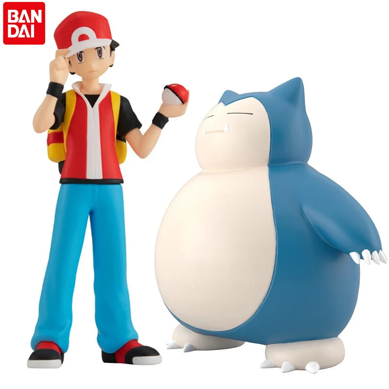 Original BANDAI Pokemon Scale World Kanto Red & Snorlax Figure NEW 1/20 Scale Anime Action Model Collectible Toys Gift