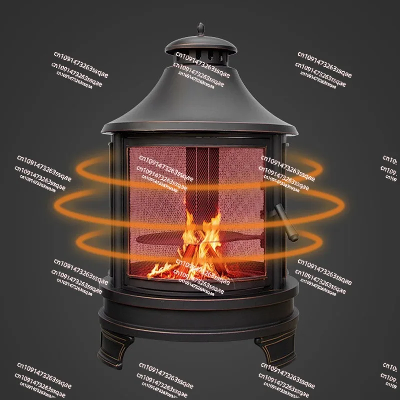 Garden BBQ High-end firewood heating stove Outdoor, courtyard, indoor stove Steel metal wood burning