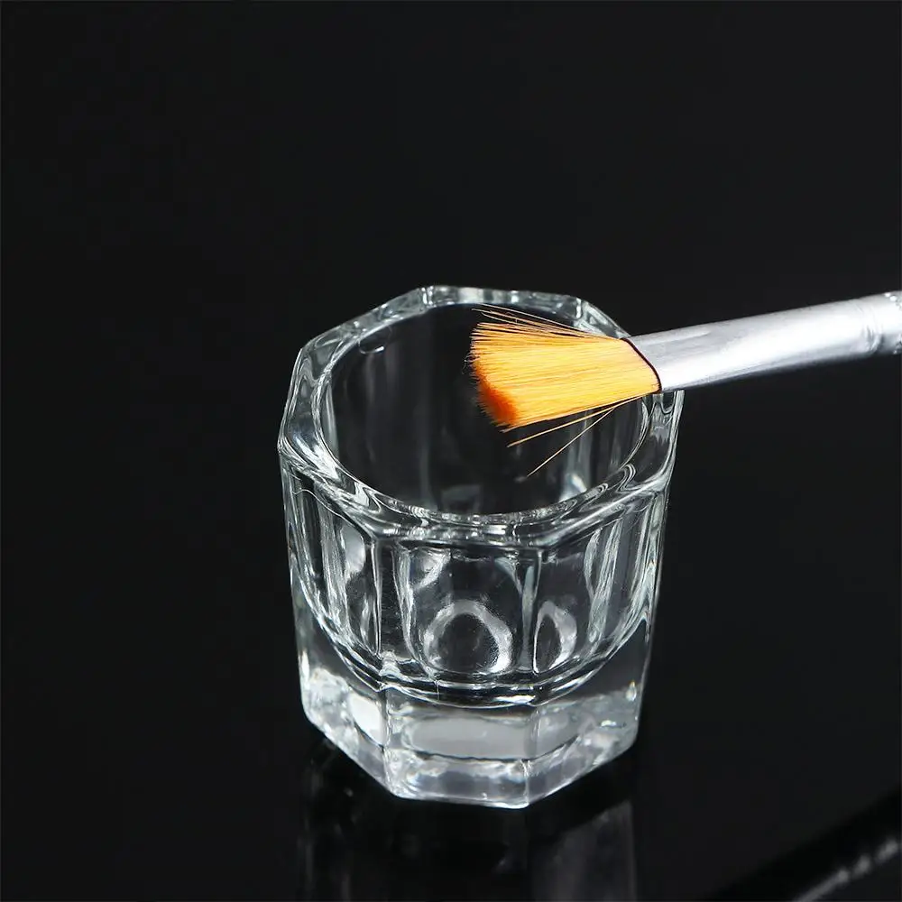 Hulpvloeistofcontainer Mengen Nail Art Tool Poeder Achthoek Cup Manicure Tools Crystal Cup Glazen Beker