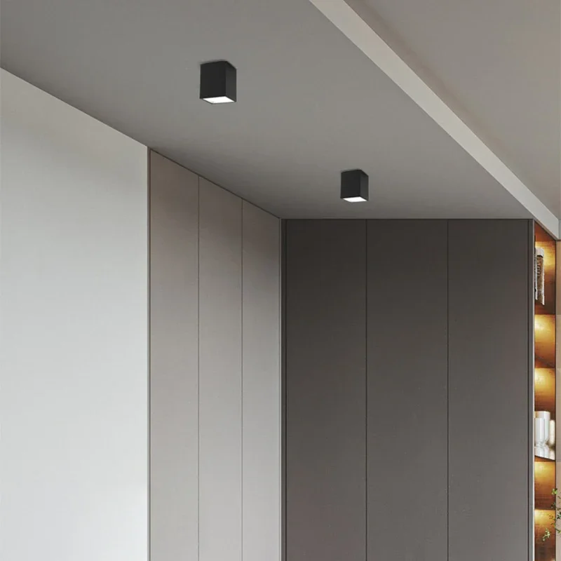 

12W Mounted LED Ceiling Light Square Non Perforated Commercial Office Anti Glare Tube Light Household Entrance Ceiling Lamps