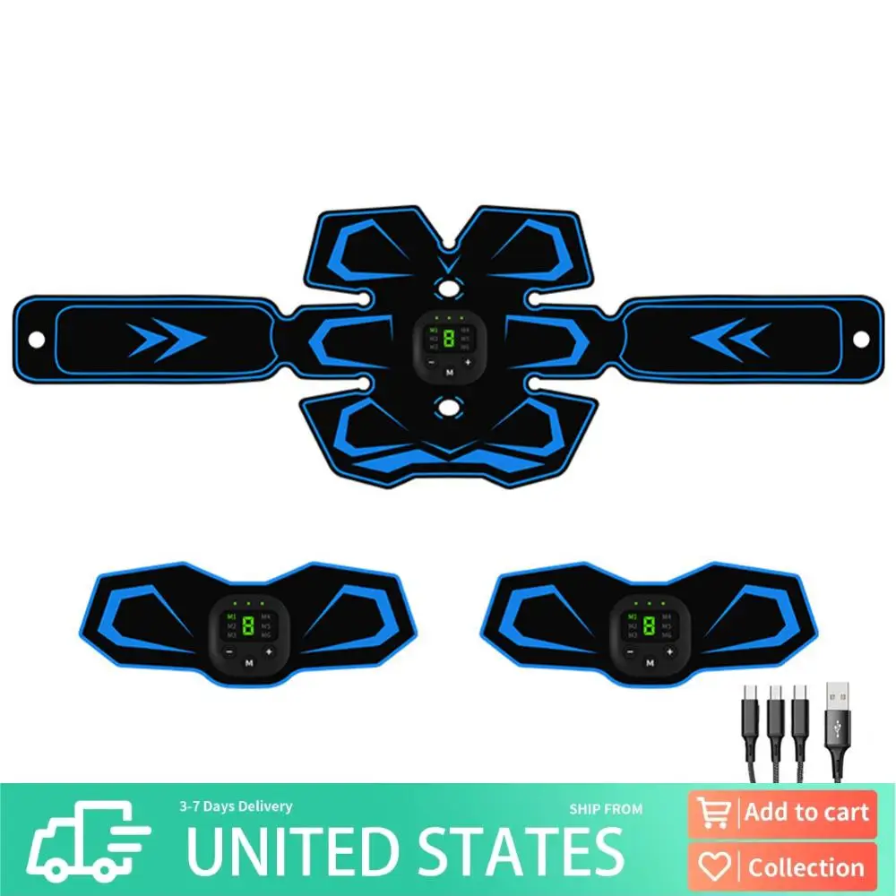 

Электрический тренажер для мышц EMS с LED-дисплеем, USB-зарядкой, умный пояс для тренировки мышц живота для мужчин и женщин