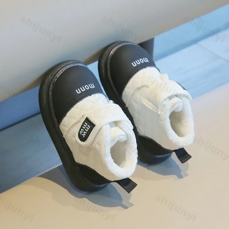 الشتاء الطفل الثلوج الأحذية 2025 الأطفال في الهواء الطلق الدافئة أفخم الأحذية القطنية طفل لينة سوليد عدم الانزلاق مريحة الباردة برهان الأحذية #3