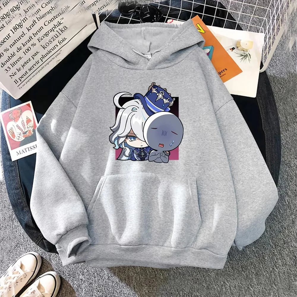Genshin Impact Furina Hoodie Cute Hot Game Print Long Sleeve Hoodies Clothes Aesthetic Prevalent Sweatshirt Harajuku Streetwear