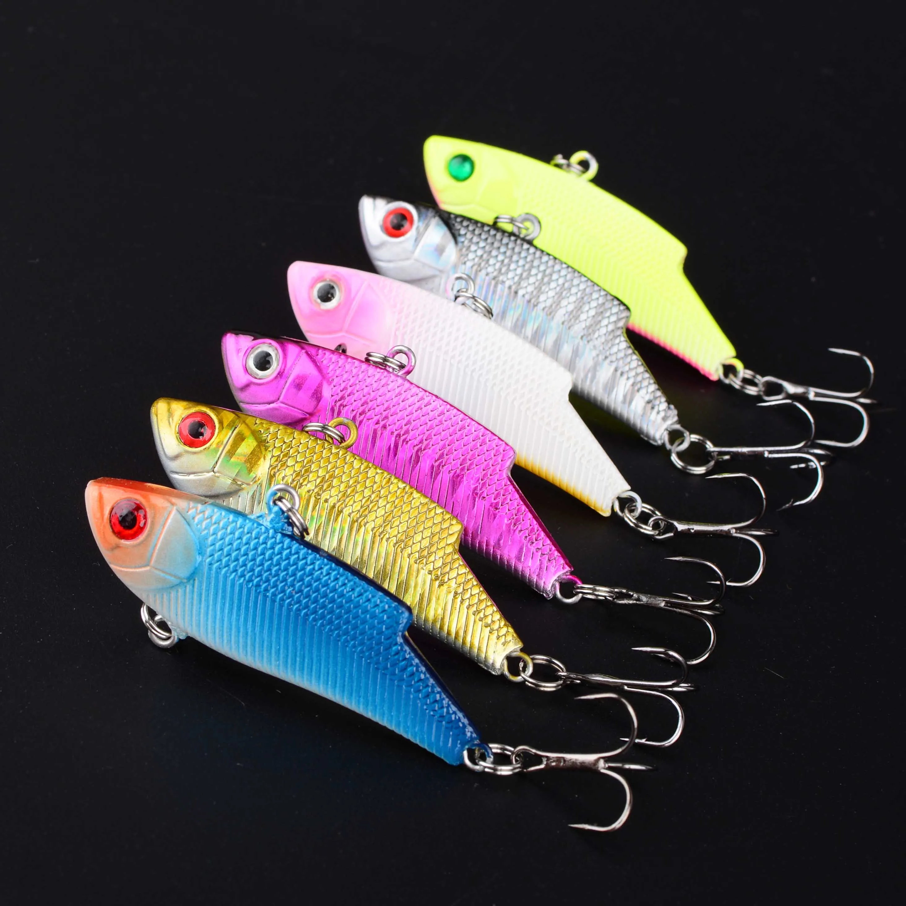 6 قطعة VIB الصيد إغراء السباحة أسماك المتذبذب الطعم الثابت الاصطناعي cranbait الشتاء البحر الصيد باس الغوص الطعم