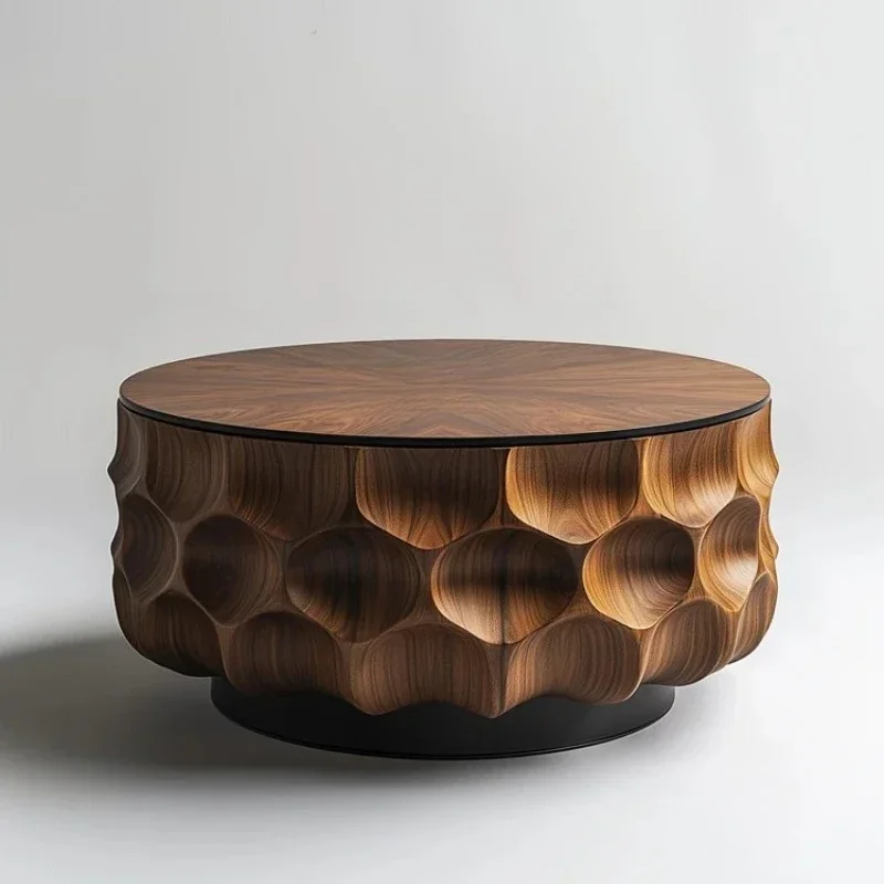 

TTLog Art Журнальный столик Легкий роскошный журнальный столик Средневековый индивидуальный орех Креативный низкий столик из цельного дерева