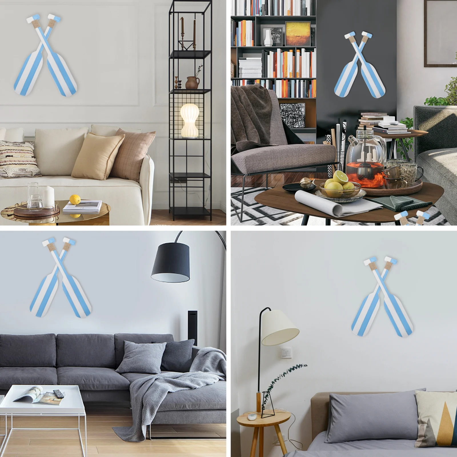 

2Pcs Wall Wood Oar Decoration Nautical Home Decor Excellent Craft Housewarming Gift Wood Oar Nautical Wall Decor Oars
