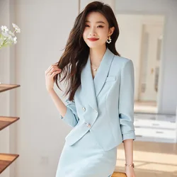 Formal Women Business Suits with Blazer Coat and Pencil Skirt Professional Ladies Office Work Wear Uniform Clothing Sets