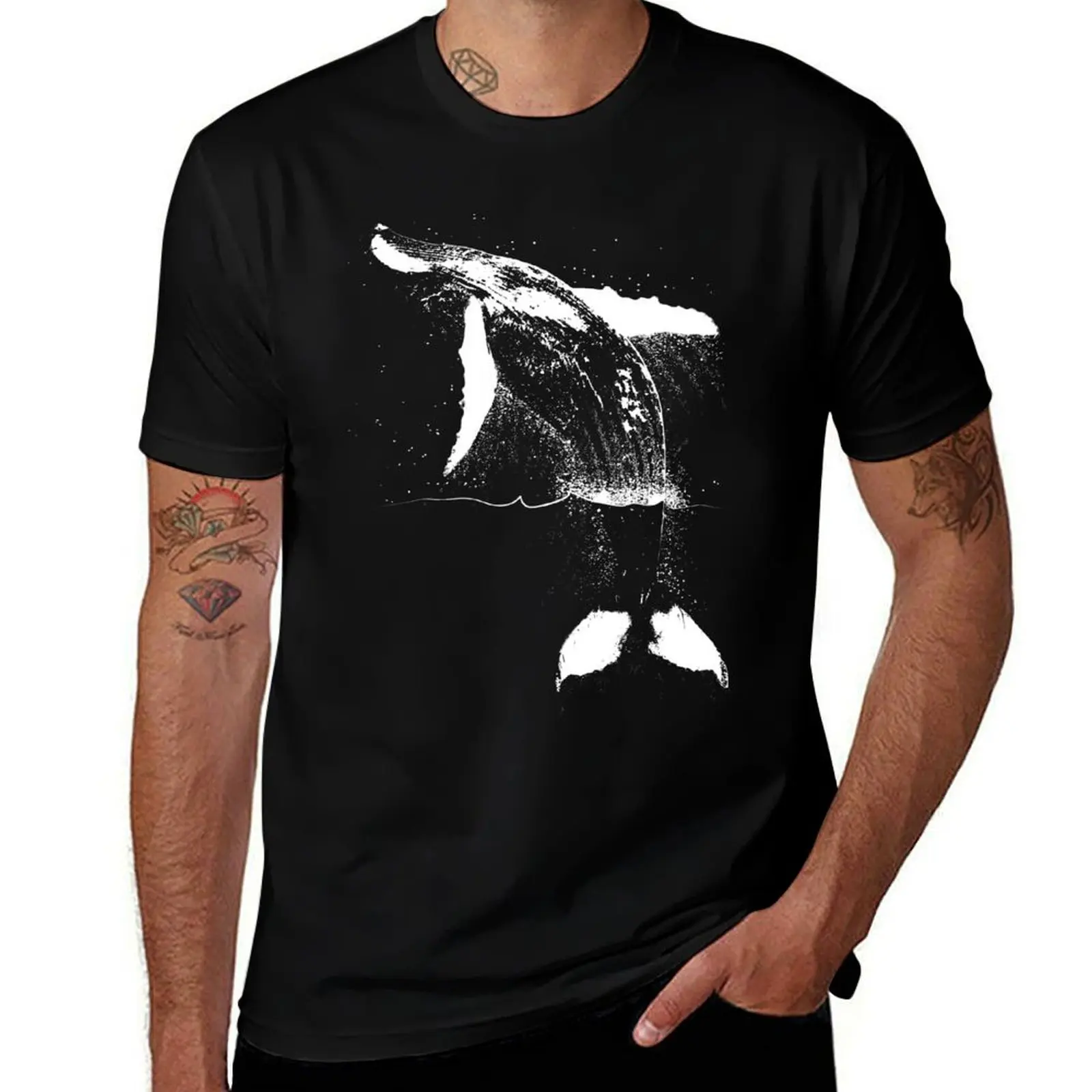 Breaching Humpback T-Shirt Casual Fashion Print Tee Top T-Shirt