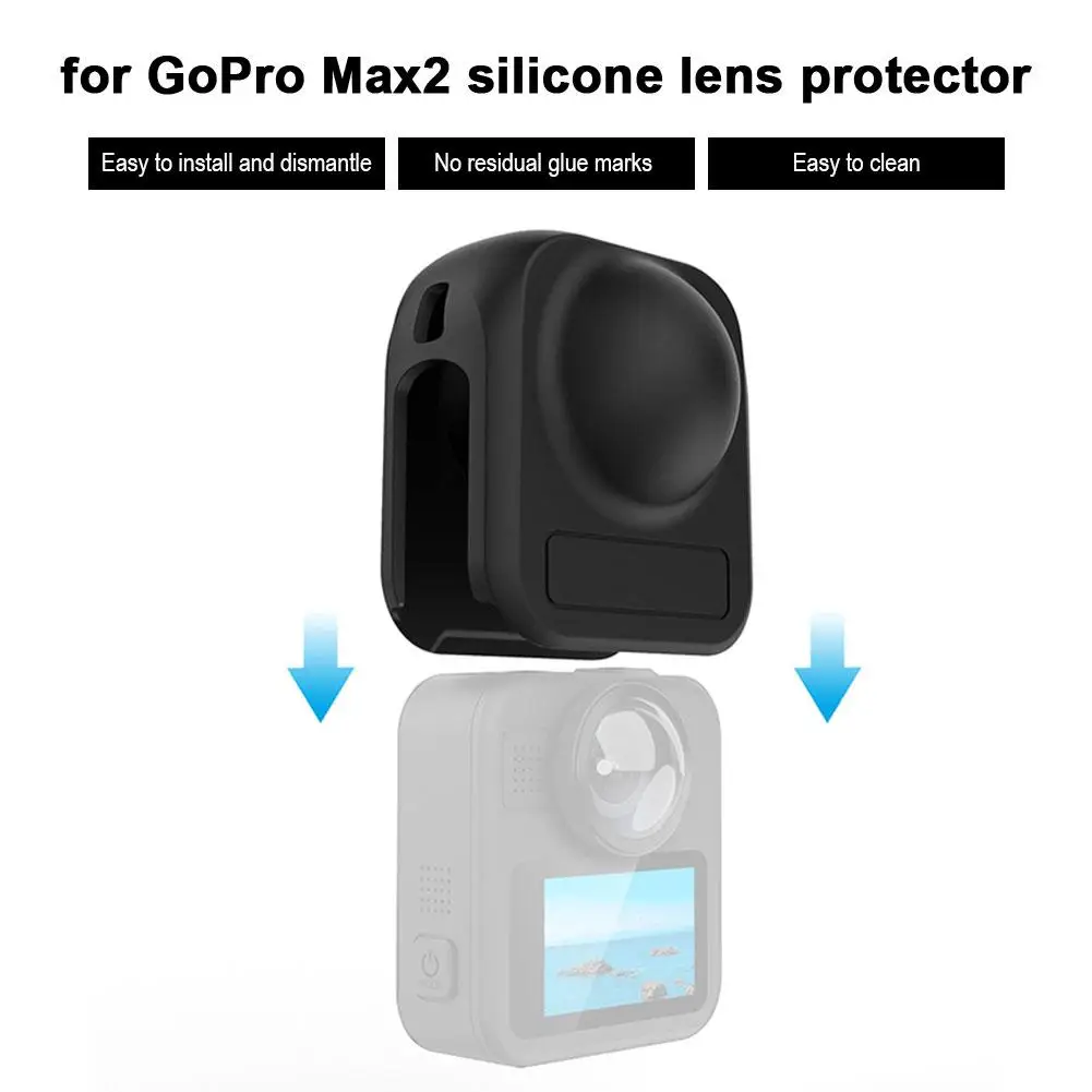 Per GoPro Max 2 Protezione per obiettivo in silicone Copertura protettiva per obiettivo per fotocamera resistente ai graffi e alla polvere