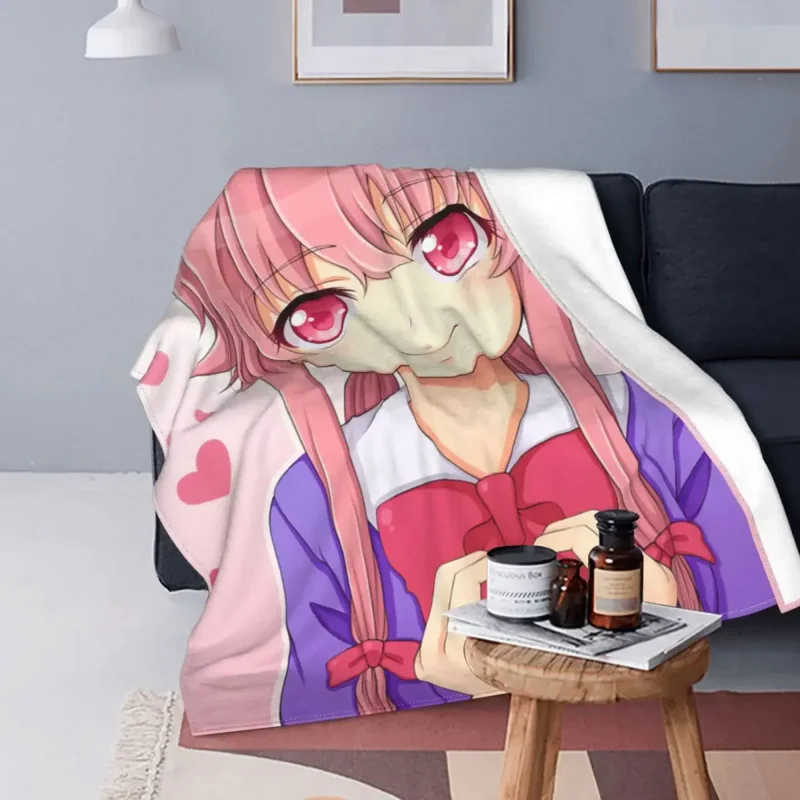 Mirai Kolki Yano blanket flannel future diary Japanese anime Yaro gashai warm throw Blankers for sofa couch plush thin quilt