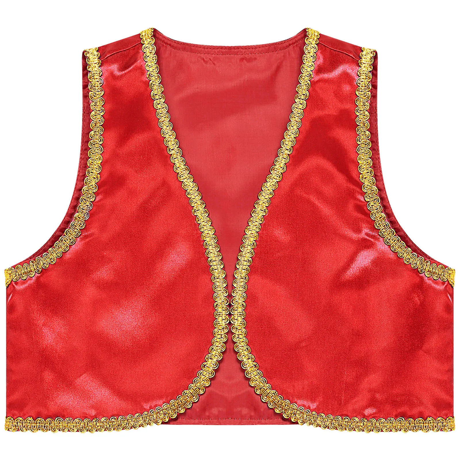 Kids Boys Arabian Prince Vest Tops Cosplay Waistcoat Party Festival Roleplay Stage Performance Indian Costume Fairytale Outfits