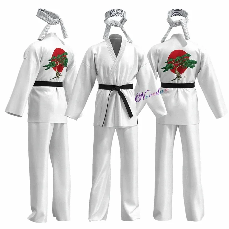 Disfraz de Karate Kid Cobra Kai para niños y mujeres, Kimono Tory Nichis Daniel LaRusso, uniforme de Cosplay, diadema, traje de fiesta de Halloween