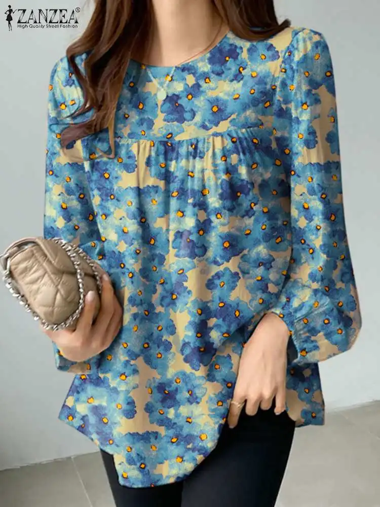 Fashion Autumn Long Sleeve Floral Printed Blouse Women Shirt Bohemain Holiday Tops 2024 ZANZEA Casual O-Neck Loose Work Blusas