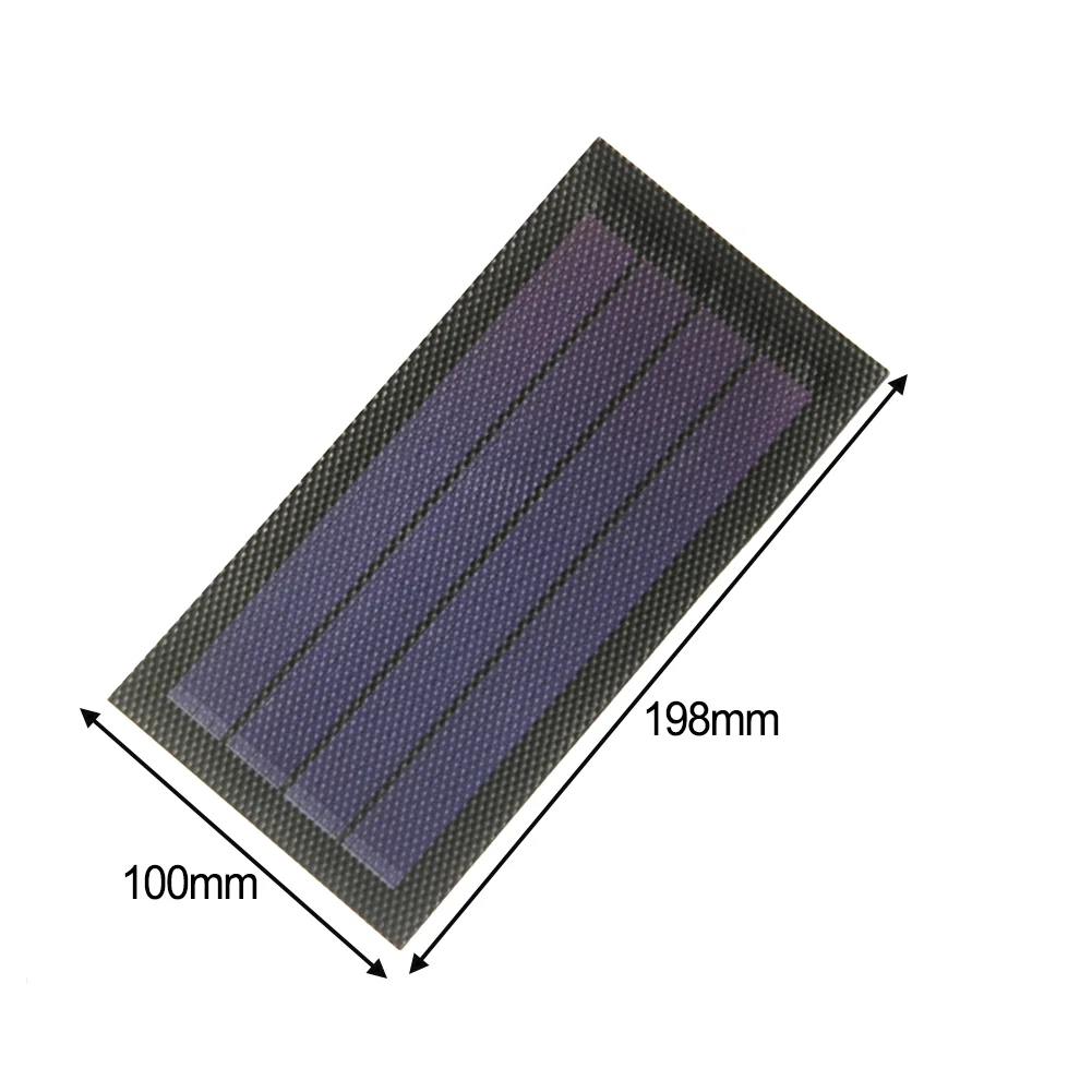 1W 6V Flexible Amorphous Silicon Solar Panel, Rollable Thin-Film Module For DIY Projects, Camping, And Battery Maintenance